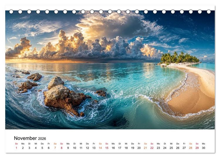 Produktbild: Inseln der Sehnsucht - Versteckte Paradiese (Tischkalender 2026 DIN A5 quer), CALVENDO Monatskalender