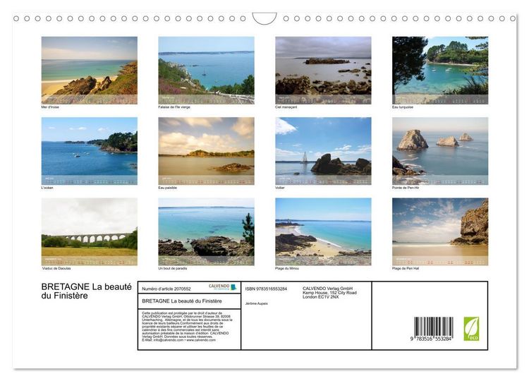 Produktbild: BRETAGNE La beaut&eacute; du Finist&egrave;re (Calendrier mural 2026 DIN A3 vertical), CALVENDO calendrier mensuel