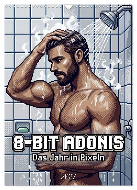 Produktbild: 8-Bit Adonis &ndash; Das Jahr in Pixeln (Wandkalender 2027 DIN A3 hoch), CALVENDO Monatskalender