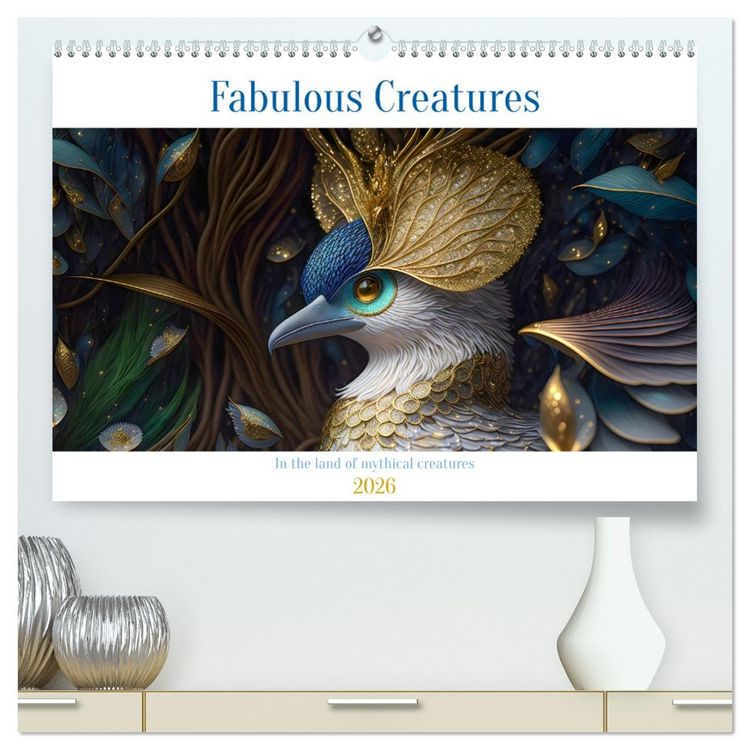 Produktbild: Fabulous creatures - In the land of mythical creatures (High Quality Premium Wall Calendar 2026 DIN A2 landscape),CALVENDO 12 Month Wall Calendar