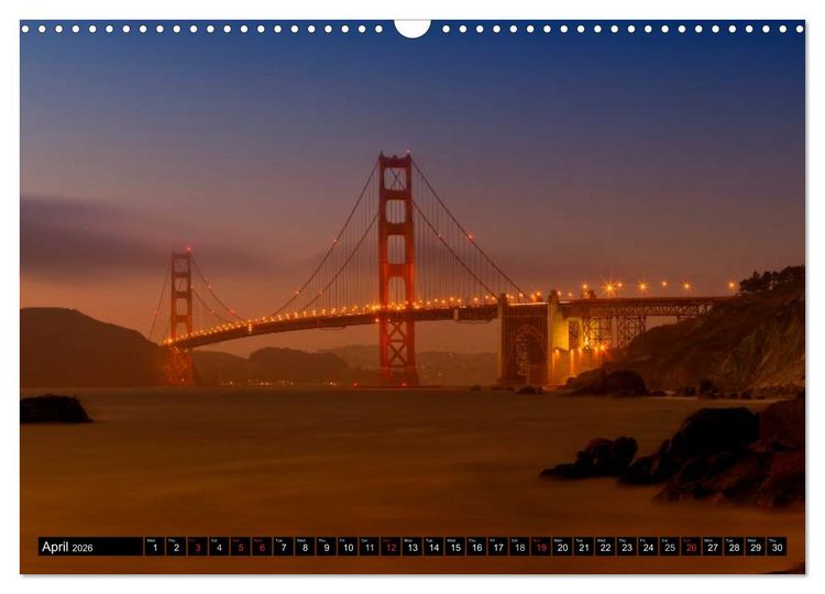 Produktbild: GOLDEN GATE BRIDGE Fascinating San Francisco (Wall Calendar 2026 DIN A3 landscape), CALVENDO 12 Month Wall Calendar