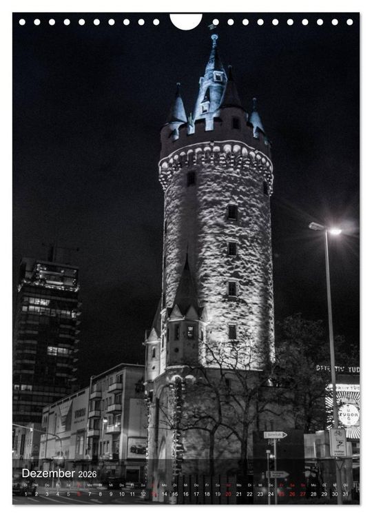 Produktbild: Frankfurt monochrom (Wandkalender 2026 DIN A4 hoch), CALVENDO Monatskalender
