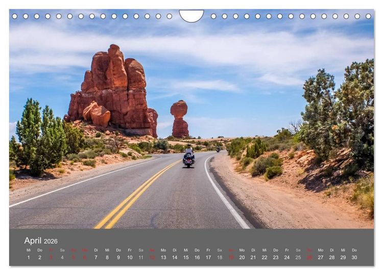 Produktbild: Biker Paradies - Die Canyons der USA (Wandkalender 2026 DIN A4 quer), CALVENDO Monatskalender