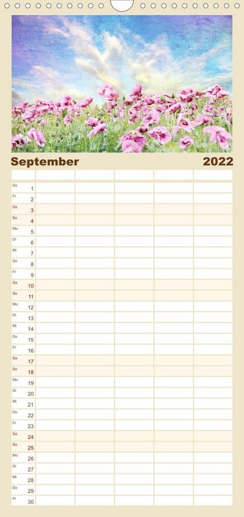 Produktbild: Familienplaner Mohnsch&ouml;nheiten (Wandkalender 2022 , 21 cm x 45 cm, hoch)