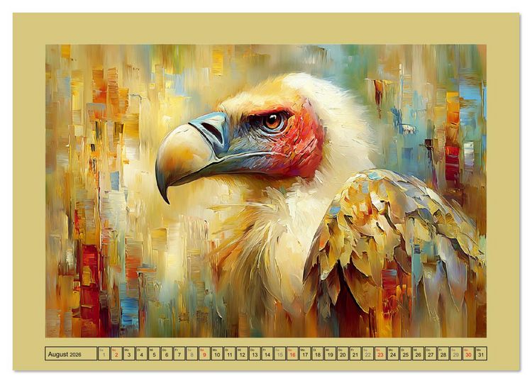 Produktbild: Majest&auml;ten der L&uuml;fte. Raubv&ouml;gel zwischen Himmel und Kunst (Wandkalender 2026 DIN A2 quer), CALVENDO Monatskalender
