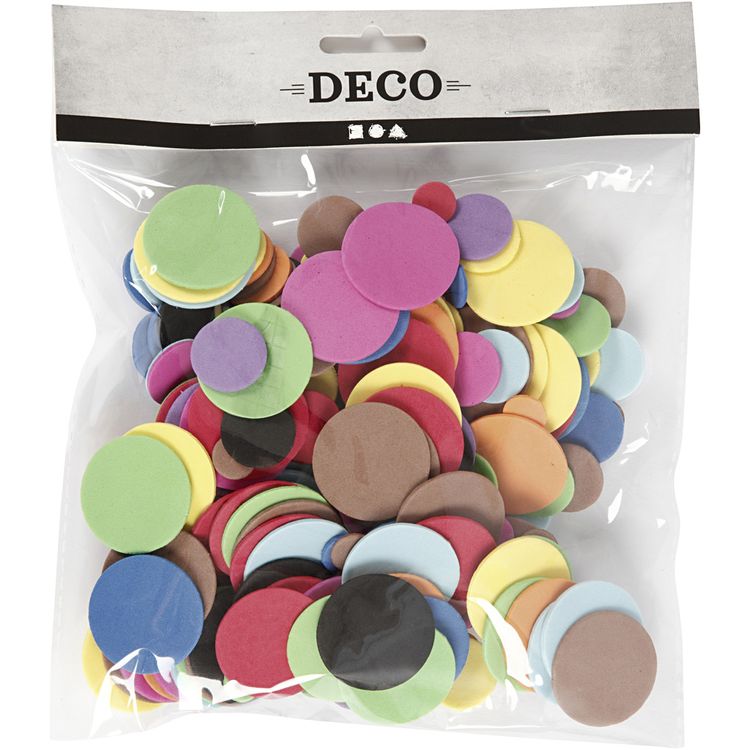 Produktbild: Creativ Company Moosgummikreise, D 12+20+32 mm, sortierte Farben, 300 sortiert