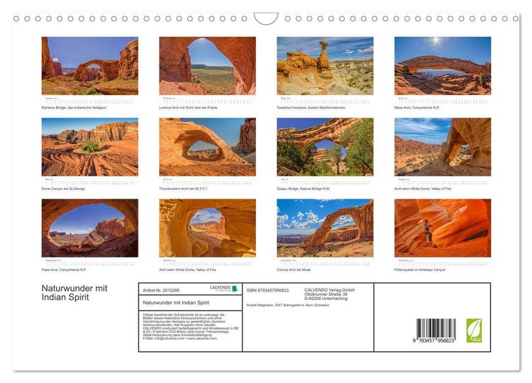Produktbild: Naturwunder mit Indian Spirit (Wandkalender 2026 DIN A3 quer), CALVENDO Monatskalender