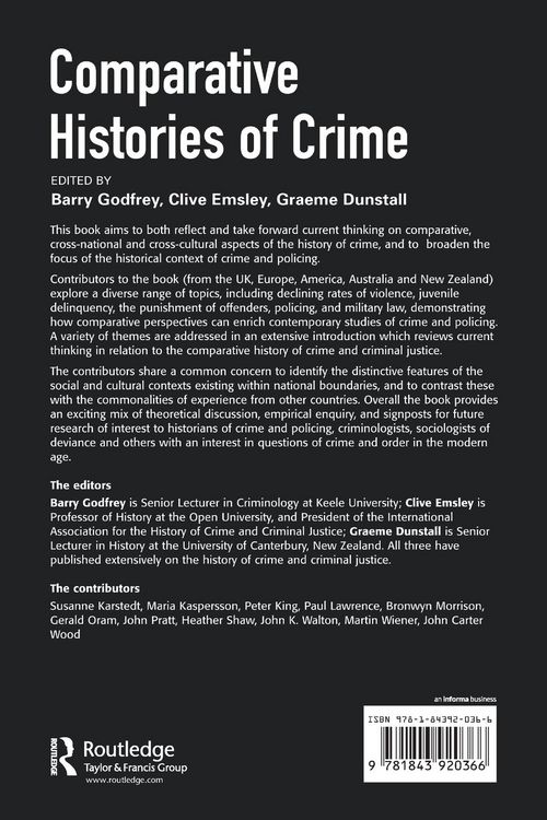 Produktbild: Comparative Histories of Crime