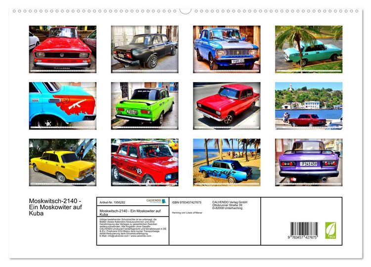Produktbild: Moskwitsch-2140 - Ein Moskowiter auf Kuba (hochwertiger Premium Wandkalender 2026 DIN A2 quer), Kunstdruck in Hochglanz