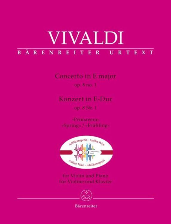 Produktbild: Konzert für Violine und Klavier E-Dur op. 8/1 "Frühling"