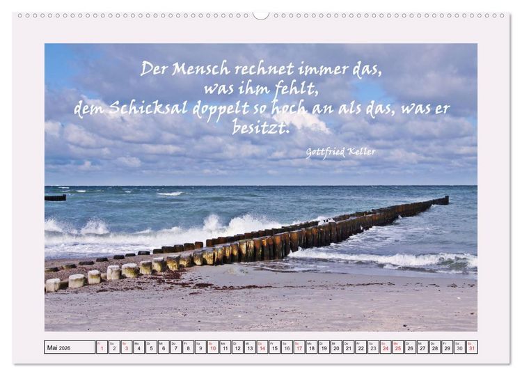 Produktbild: Zitate und Weisheiten (Wandkalender 2026 DIN A2 quer), CALVENDO Monatskalender