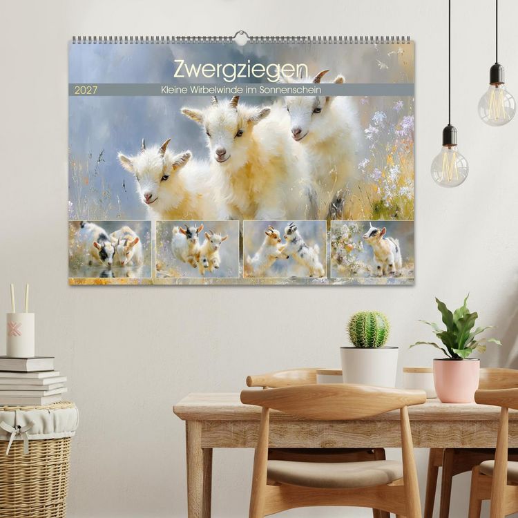 Produktbild: Zwergziegen. Kleine Wirbelwinde im Sonnenschein (Wandkalender 2027 DIN A2 quer), CALVENDO Monatskalender