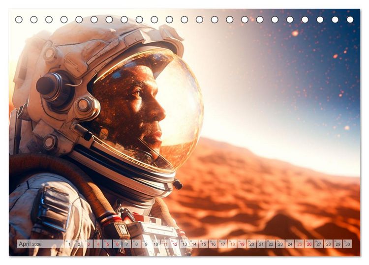 Produktbild: Astronaut - Unterwegs in der Galaxie (Tischkalender 2026 DIN A5 quer), CALVENDO Monatskalender