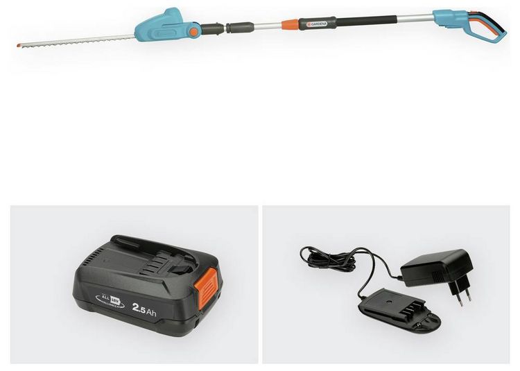 Produktbild: GARDENA GARDENA Akku-Teleskop-Heckenschere THS 42/18V P4A Ready-To-Use Set Akku Teleskop-Heckenschere inkl. Akku, inkl. Ladeger&auml;t 18 V Li-Ion