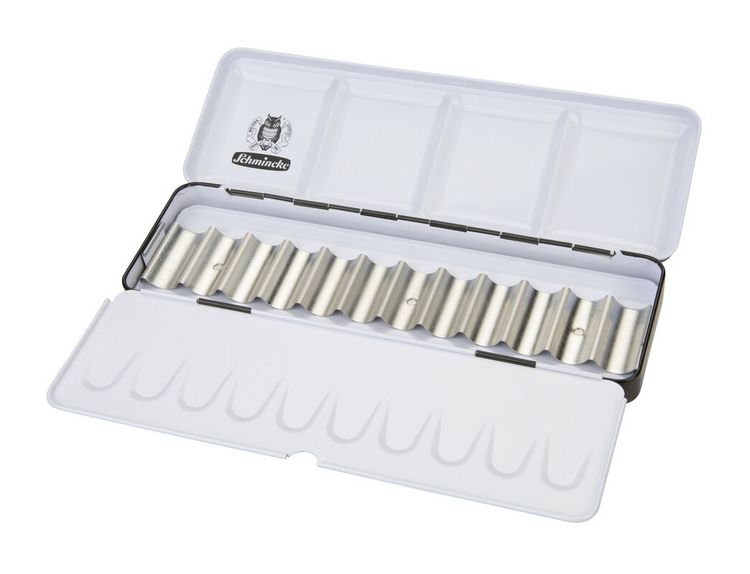Produktbild: Schmincke Leerkasten f&uuml;r Aquarellfarben, Metall f&uuml;r 12 x 5 ml Tuben