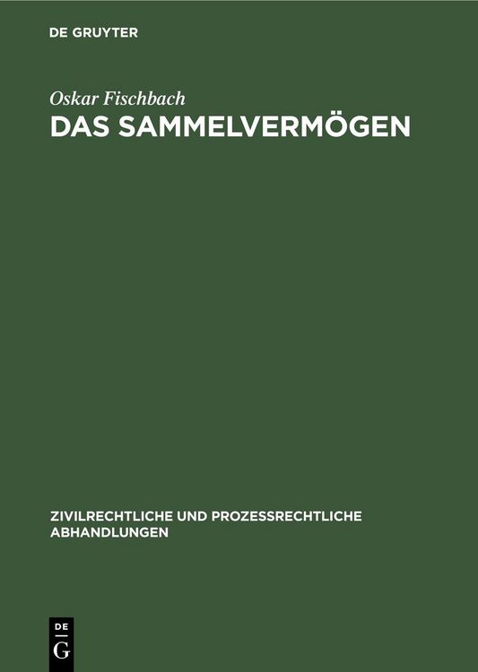Produktbild: Das Sammelverm&ouml;gen