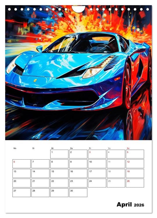Produktbild: Sportauto Paintings (Wandkalender 2026 DIN A4 hoch), CALVENDO Monatskalender