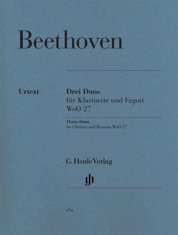 Produktbild: Ludwig van Beethoven - Drei Duos WoO 27 f&uuml;r Klarinette und Fagott