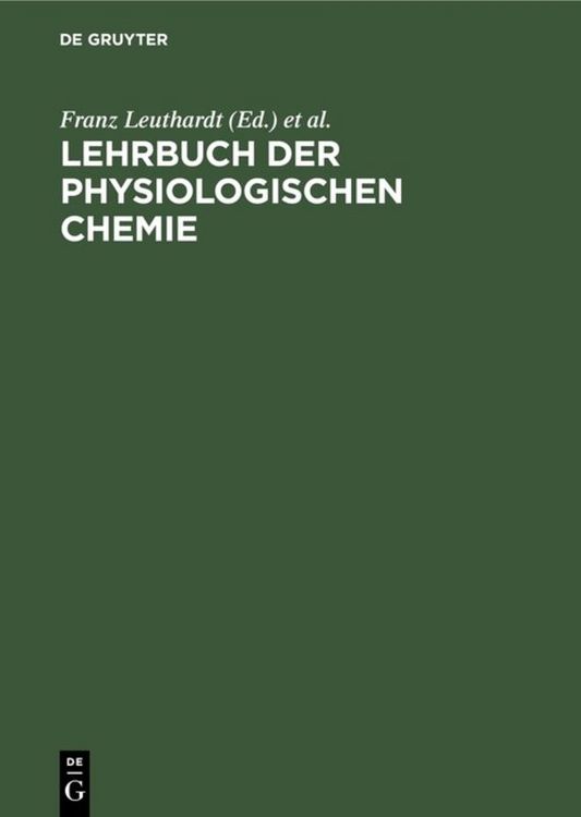 Produktbild: Lehrbuch der physiologischen Chemie