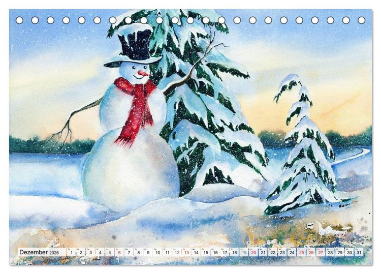Produktbild: Jahreszeiten Aquarelle (Tischkalender 2026 DIN A5 quer), CALVENDO Monatskalender
