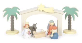 Produktbild: Spielset Holzkrippe Weihnachtsgeschichte