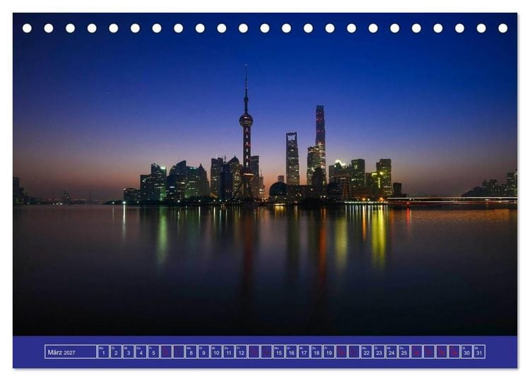 Produktbild: Metropolen - Asiens sch&ouml;nste St&auml;dte bei Nacht (Tischkalender 2027 DIN A5 quer), CALVENDO Monatskalender