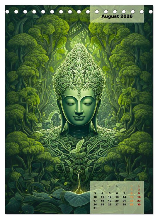 Produktbild: Jade Buddha - Finde die innere Mitte (Tischkalender 2026 DIN A5 hoch), CALVENDO Monatskalender