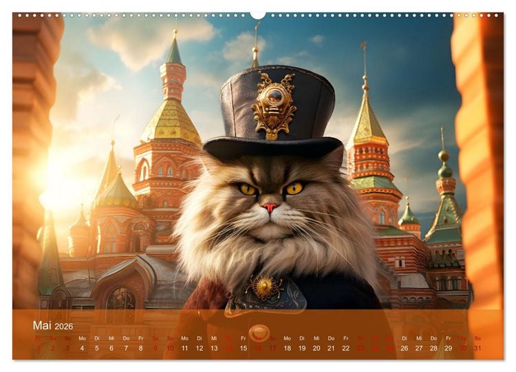 Produktbild: Charaktiere Katzen dieser Welt (Wandkalender 2026 DIN A2 quer), CALVENDO Monatskalender