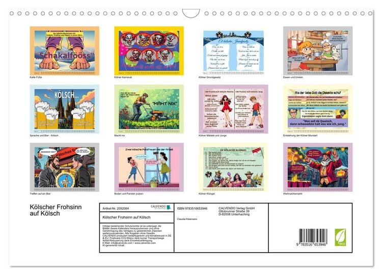 Produktbild: K&ouml;lscher Frohsinn auf K&ouml;lsch (Wandkalender 2026 DIN A3 quer), CALVENDO Monatskalender