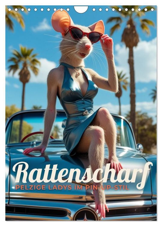 Produktbild: Rattenscharf &ndash; Pelzige Ladys im Pin-up-Stil (Wandkalender 2027 DIN A4 hoch), CALVENDO Monatskalender