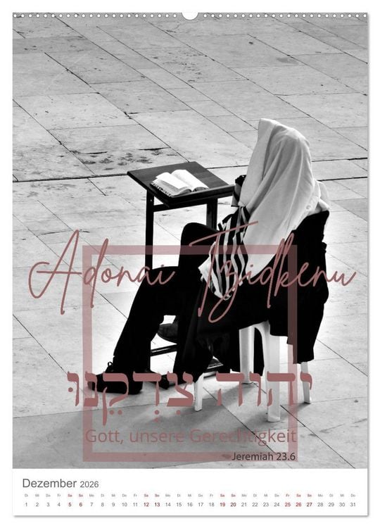 Produktbild: Israel und hebr&auml;ische Namen Gottes (hochwertiger Premium Wandkalender 2026 DIN A2 hoch), Kunstdruck in Hochglanz