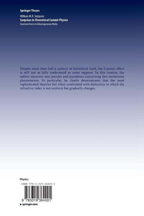 Produktbild: Surprises in Theoretical Casimir Physics