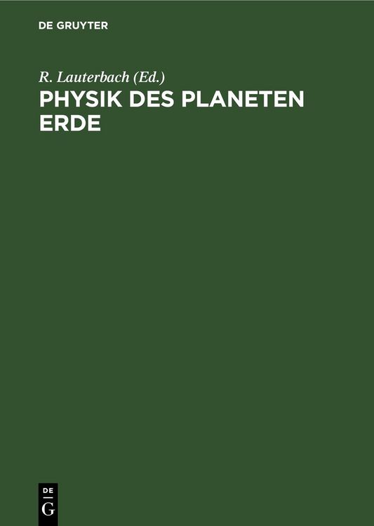 Produktbild: Physik des Planeten Erde