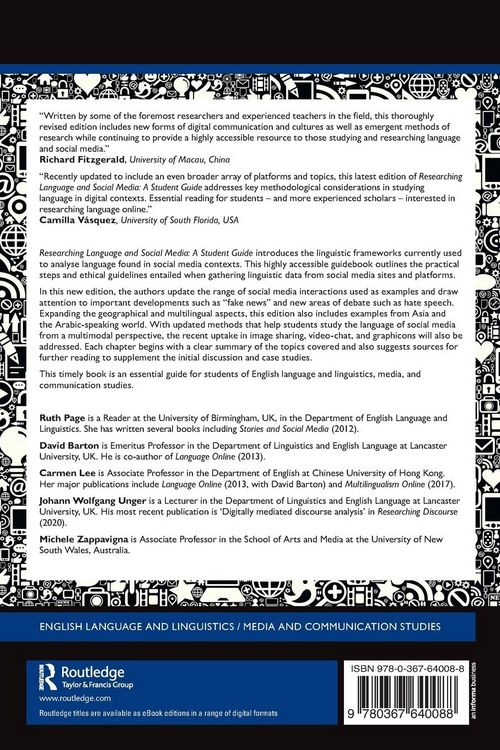 Produktbild: Researching Language and Social Media