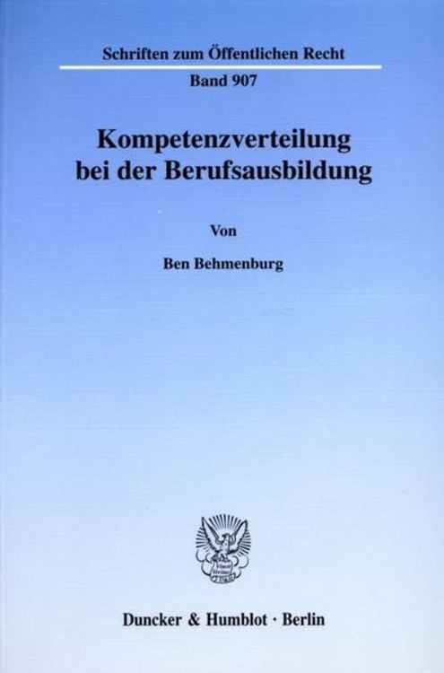 Bild vom Artikel Kompetenzverteilung bei der Berufsausbildung. vom Autor Ben Behmenburg