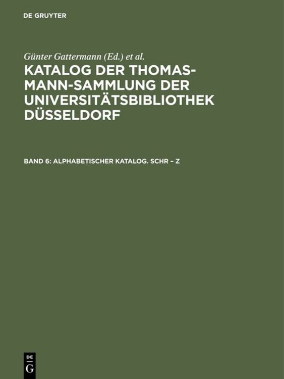 Produktbild: Alphabetischer Katalog. Schr &ndash; Z