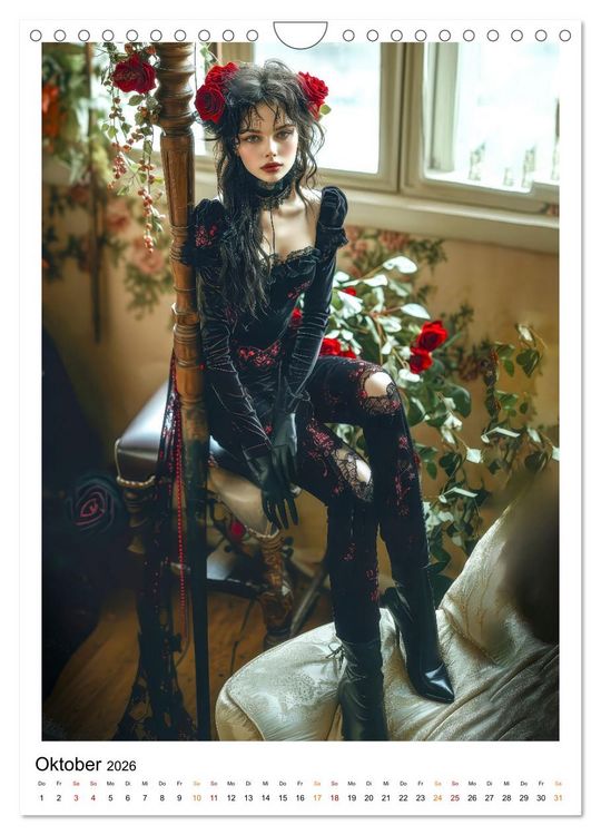 Produktbild: Gothic coole Momente (Wandkalender 2026 DIN A4 hoch), CALVENDO Monatskalender