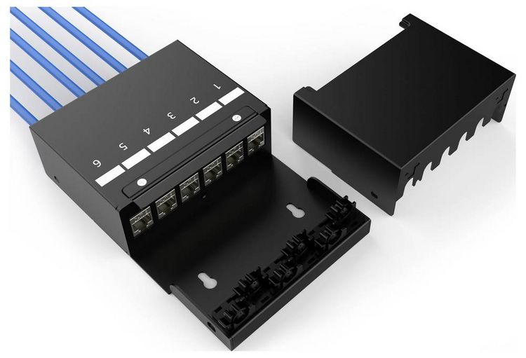 Produktbild: Digitus DN-93708-6 RJ45-Modultr&auml;ger Keystone Unbest&uuml;ckt 1St.