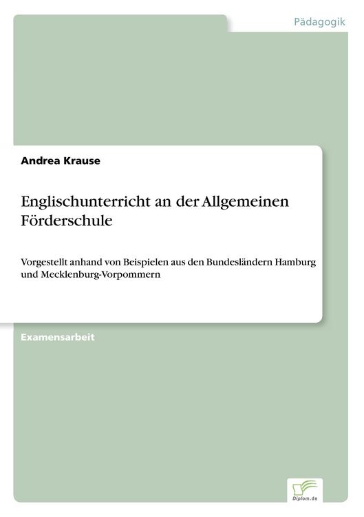 Produktbild: Englischunterricht an der Allgemeinen F&ouml;rderschule