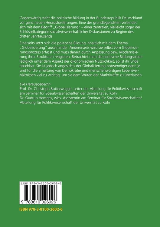 Produktbild: Politische Bildung und Globalisierung