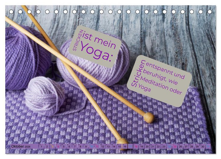 Produktbild: WOLLE Stricken ist eine Passion (Tischkalender 2026 DIN A5 quer), CALVENDO Monatskalender
