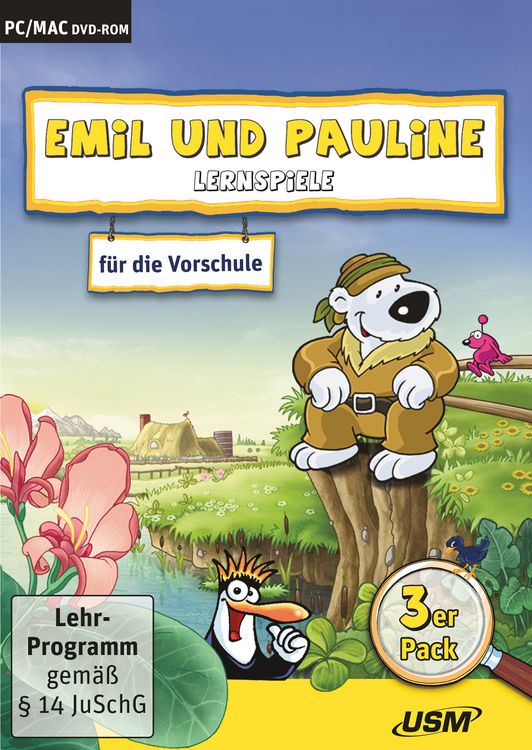 Produktbild: Emil und Pauline 3 in 1 Bundle - Lernspiele f&uuml;r die Vorschule (PC+Mac)