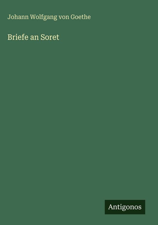 Produktbild: Briefe an Soret