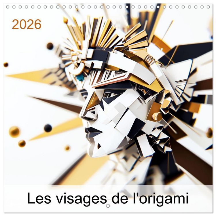 Produktbild: Les visages de l'origami (Calendrier mural carr&eacute; 2026 30x30 cm) Calendrier double avec une page pour vos prises de notes