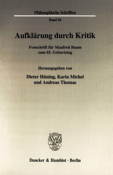 Produktbild: Aufkl&auml;rung durch Kritik.