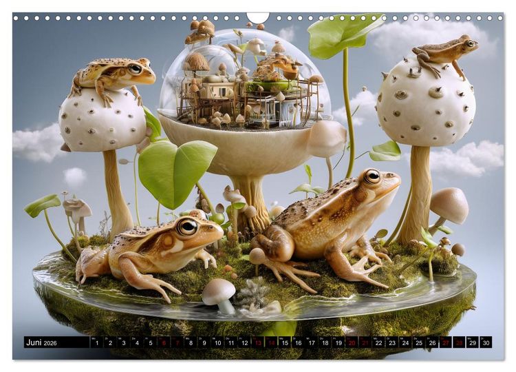 Produktbild: Toadtopia. Fantastische Kr&ouml;tenwelten (Wandkalender 2026 DIN A3 quer), CALVENDO Monatskalender