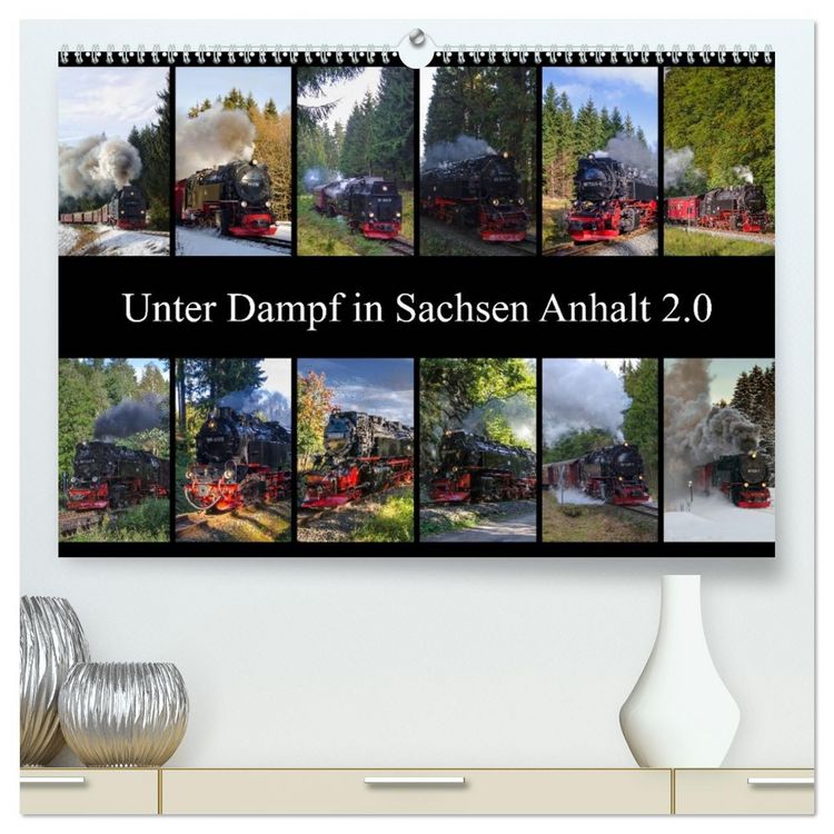 Produktbild: Unter Dampf in Sachsen Anhalt 2.0 (hochwertiger Premium Wandkalender 2026 DIN A2 quer), Kunstdruck in Hochglanz