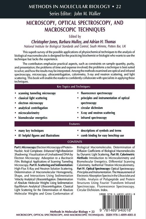 Produktbild: Microscopy, Optical Spectroscopy, and Macroscopic Techniques