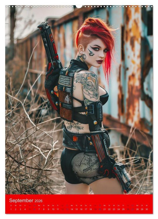 Produktbild: RED HAIR - Cyberladys (hochwertiger Premium Wandkalender 2026 DIN A2 hoch), Kunstdruck in Hochglanz