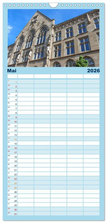 Produktbild: Familienplaner 2026 - Altes K&ouml;ln - Denkm&auml;ler und Historische Bauten mit 5 Spalten (Wandkalender, 21 x 45 cm) CALVENDO